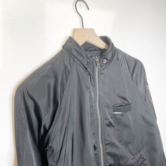 Members Only Washed Satin Iconic Boyfriend Bomber Flight Jacket Grey Women's XS - Picture 4 of 8